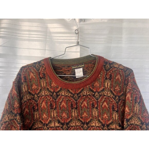 VTG 80s Carroll And Company Men Sweater Mohair Wool Blend Sweater Italy Eclectic - Picture 2 of 7